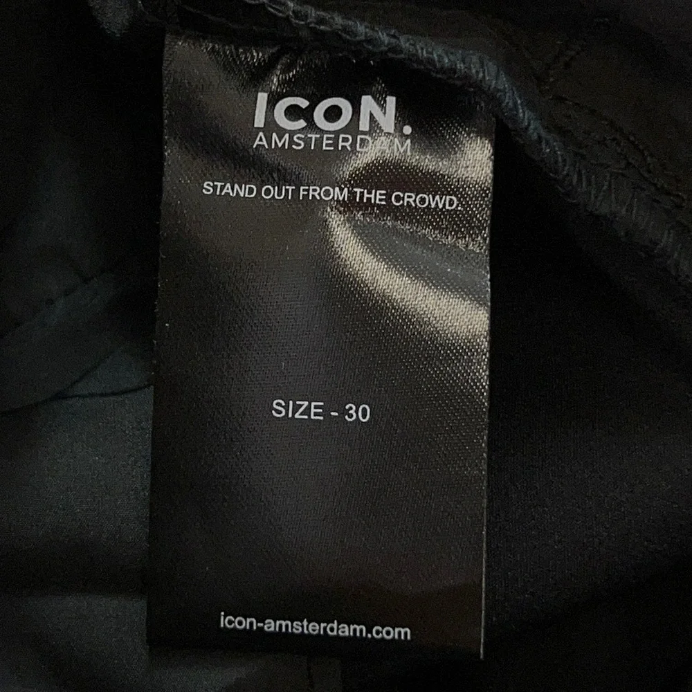 Icon Amsterdam Mens 30 Black The Tech Trousers Pant NWT